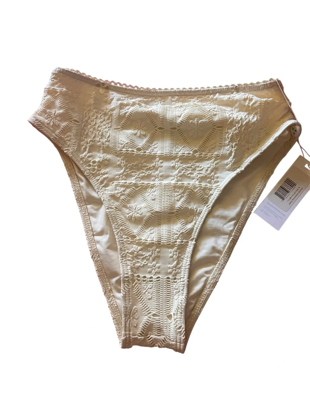 FRANKIE'S BIKINIS Jenna High Waist Bikini in Angel Dust Bottom NWT Small MSRP$90